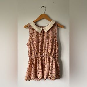Papaya collared sleeveless blouse